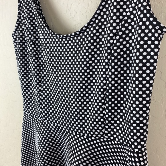 Forever 21 Women's Black/White Polka Dot Skater Dress Size S EUC - Picture 2 of 8